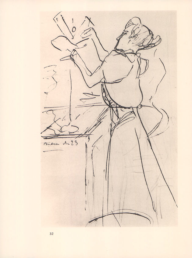 La Modiste : Mlle Le Margouin chez Mme Rénée Vert by Henri de Toulouse-Lautrec - 9 X 12 Inches (Offset Lithograph Fine Art Print)