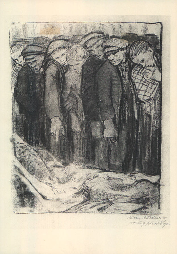 Märzfriedhof, 1913 by Kathe Kollwitz - 9 X 13 Inches (Offset Lithograph Signed Fine Art Print)