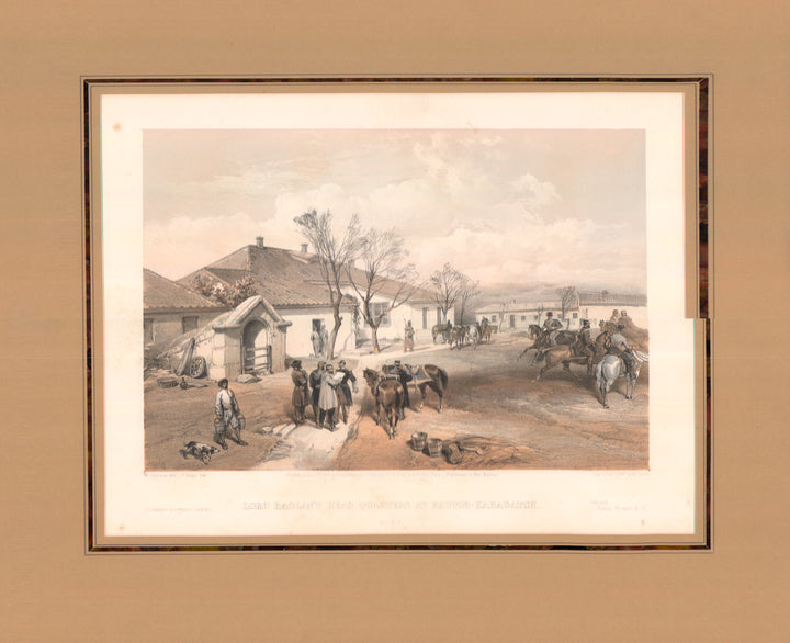 The General District of Lord Raglan Near Sebastopol, 1855 by William Simpson - 19 X 22 Inches (Offset Lithograph Colored with Matte)