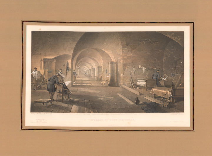 Interior of Fort Nicholas Sebastopol, Crimea by William Simpson - 19 X 22 Inches (Offset Lithograph Colored with Matte)