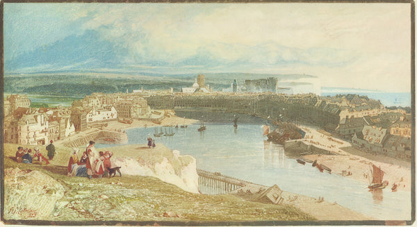 Dieppe from the Heights to the East of the Port by John Sell Cotman - 12 X 22 Inches (Offset Art Print)