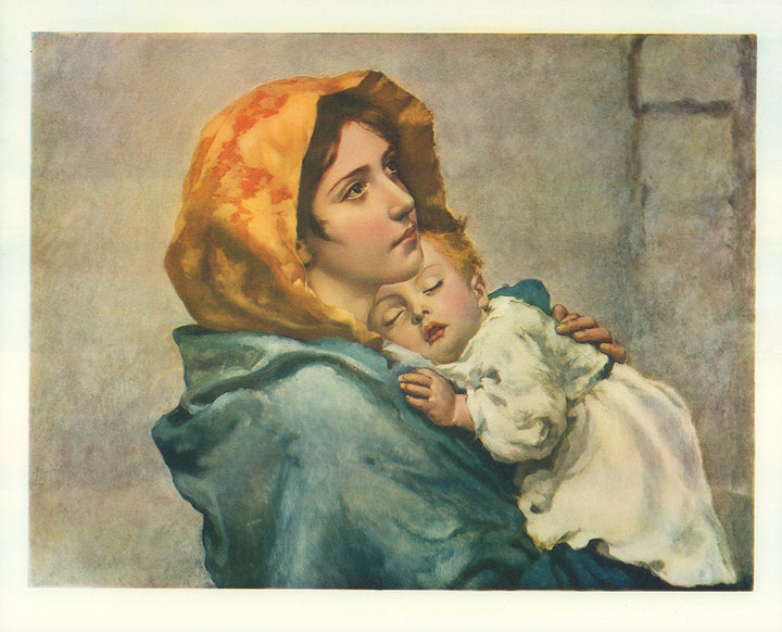 Madonnina by Roberto Ferruzzi - 13 X 16 Inches (Offset Lithograph Fine Art Print)