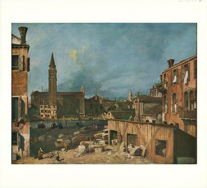 Venice: Campo S. Vidal and S. Maria Della Carita by Canaletto - 14 X 16 Inches (Offset Lithograph Fine Art Print)