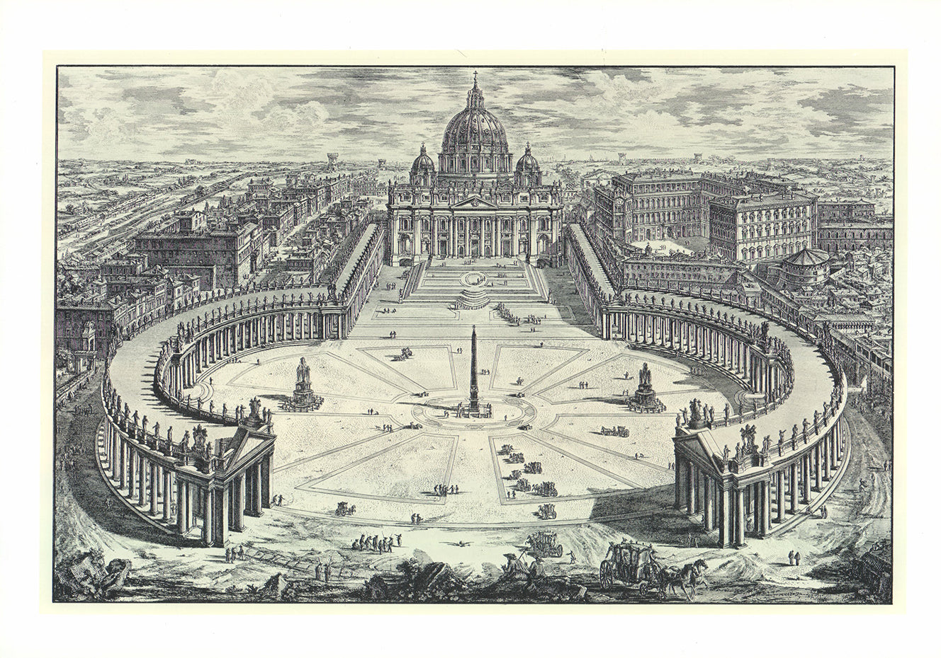 Rendition of St. Peter's Square, Rome, 1748 by Giovanni Battista Piran ...