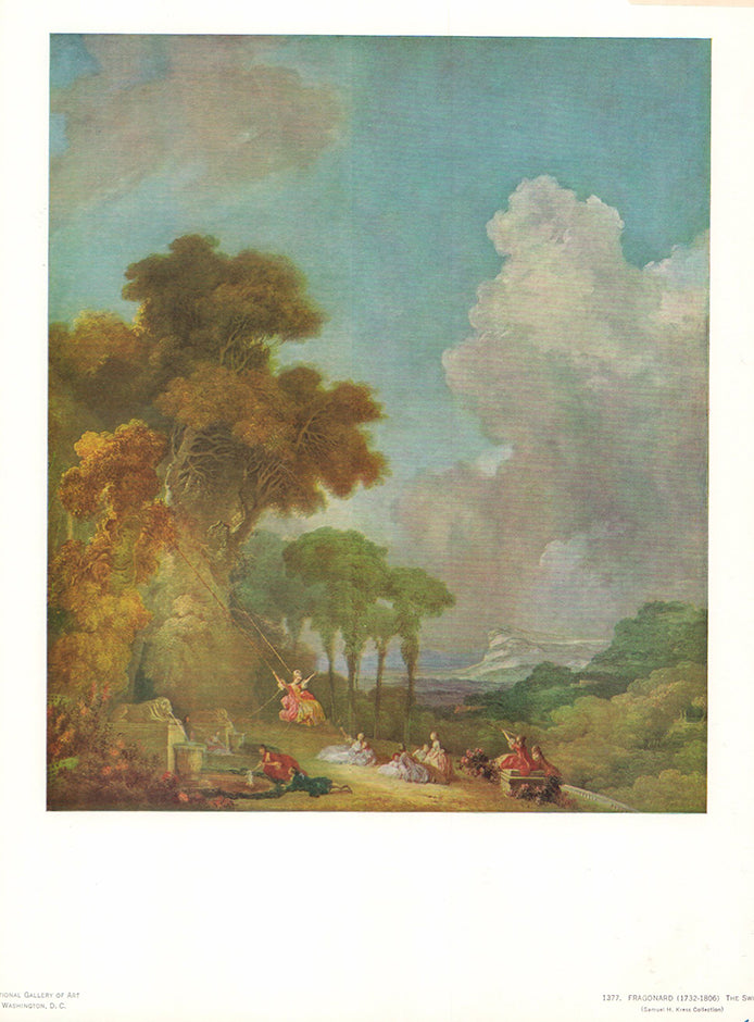The Swing by Fragonard - 12 X 15 Inches (Offset Lithograph Fine Art Print)
