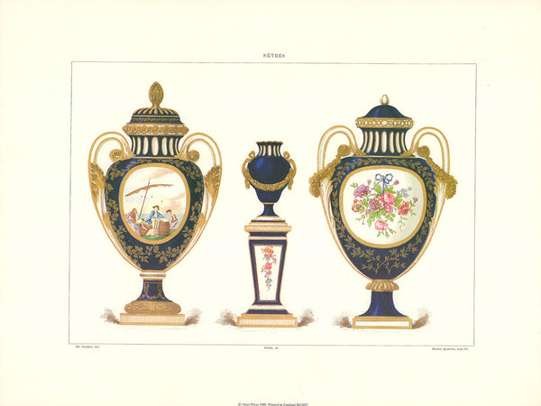 Museum and Collections at the National Factory of Sèvres by Edouard Garnier - 12 X 16 Inches (Offset Lithograph Fine Art Print) Vase commémoratif de la paix signée entre la Suède et la Russie" Vers 1890.