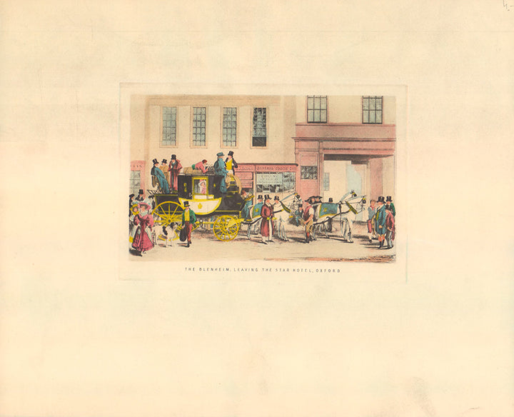The Blenheim, Leaving Star Hotel, Oxford 1831 by Robert Havell - 10 X 12 Inches (Colored Etching)
