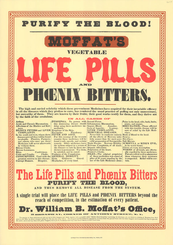 Moffats Life Pills and Phoenix Bitters - 14 X 21 Inches (Silkscreen)