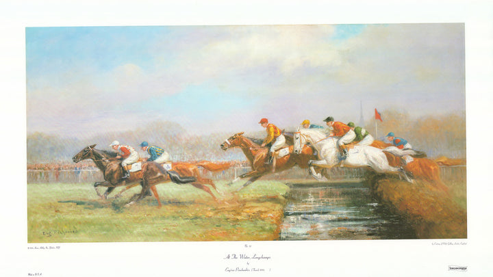 At the Water, Longchamps by Eugene Pechaubes - 21 X 35 Inches (Art Print)