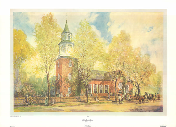 Old Bruton Church by J. C. Claghorn - 26 X 36 Inches (Art Print)