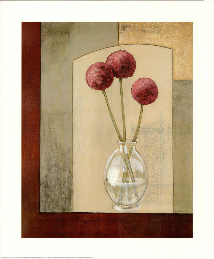 Glass vase with alliums by Ashley Arden - 20 X 24 Inches (Art Print)