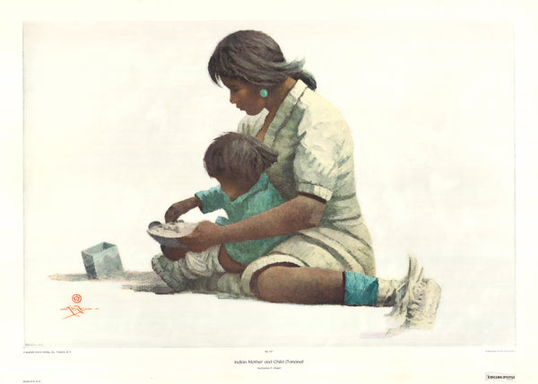 Indian Mother and Child by Eustache P. Ziegler - 29 X 40 Inches (Art Print)