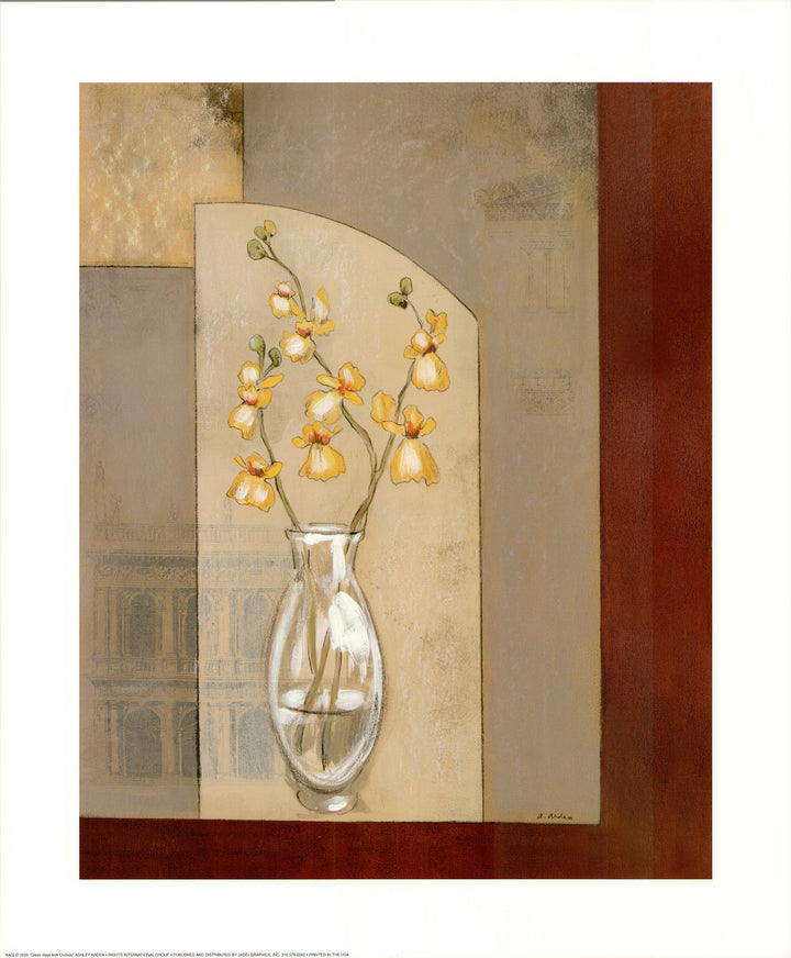 Glass vase with orchids by Ashley Arden - 20 X 24 Inches (Art Print)