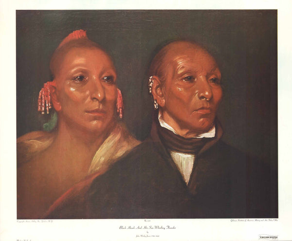 Black Hawk and his Son Whirling Thunder by John Wesley Jarvis - 28 X 34 Inches (Art Print)