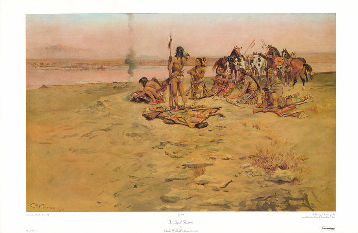 The Signal Fire, 1897 by Charles M. Russell - 23 X 35 Inches (Art Print)