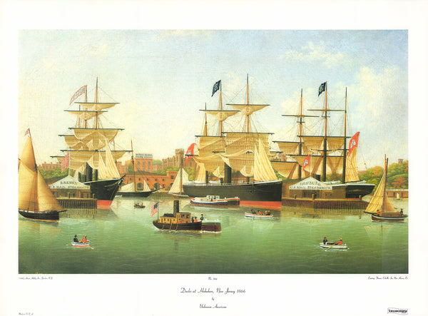 Docks at Hoboken, New Jersey 1866 by Unknown - 21 X 28 Inches (Art Print)