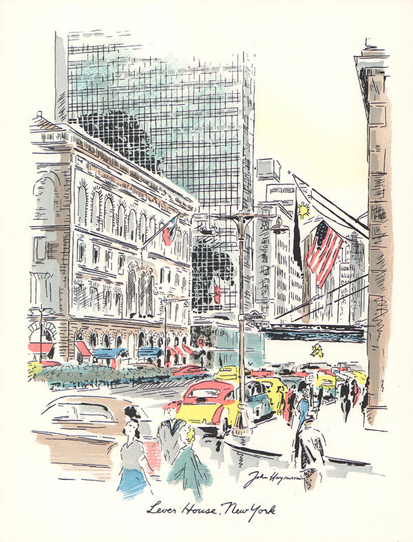 Lever House, New York by John Haymson - 10 X 13 Inches (Hand Colored Watercolor)