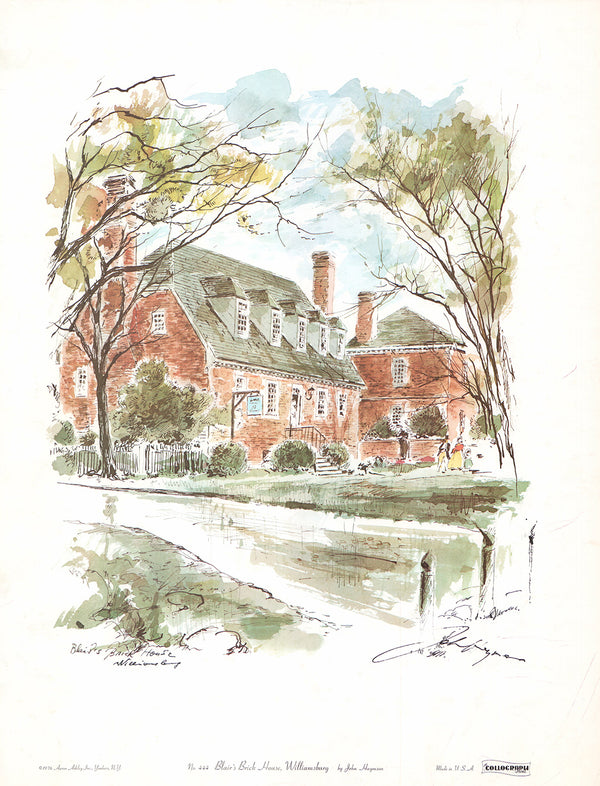 Blairs Brick House, Williamsburg by John Haymson - 17 X 21 Inches (Art Print)