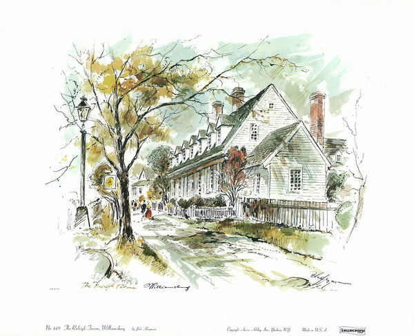 The Raleigh Tavern, Williamsburg by John Haymson - 17 X 21 Inches (Art Print)