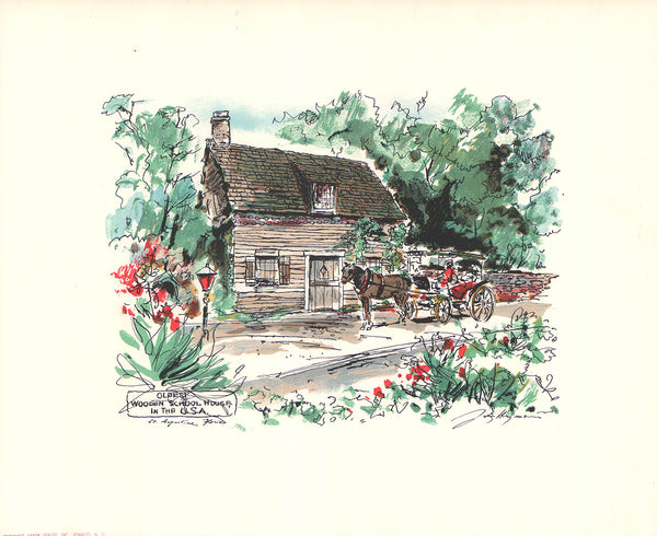 Oldest SchoolHouse St. Augustine, Florida by John Haymson - 17 X 21 Inches (Hand Colored Art Print)