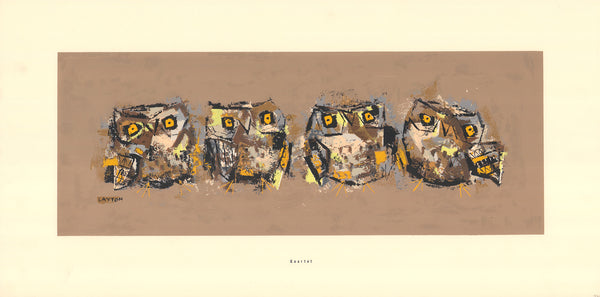 Quartet by Margaret Layton - 15 X 30 Inches (Offset Lithograph Hand Colored)