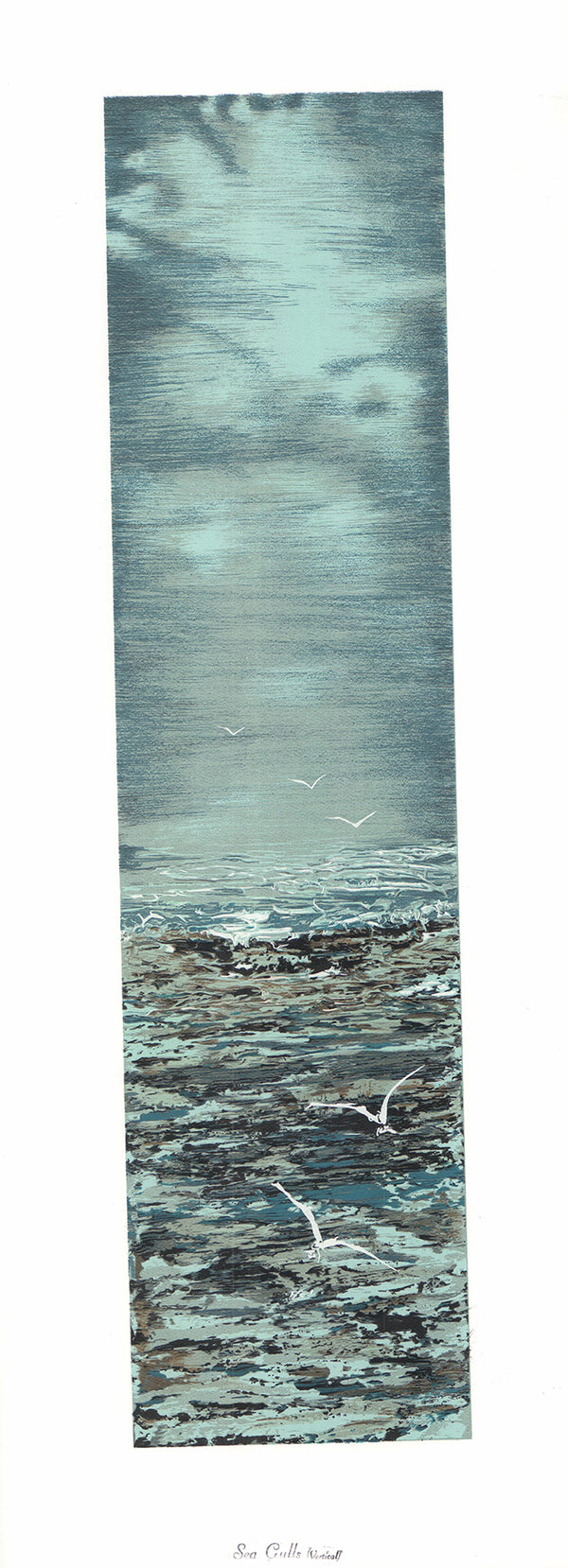 Sea Gulls by Lyman Hopkins - 10 X 26 Inches (Offset Lithograph Hand Colored)