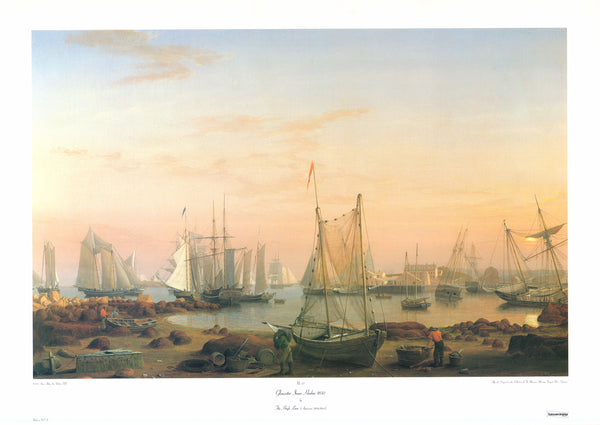 Gloucester Inner Harbor by Fitz Hugh Lane - 26 X 37 Inches (Art Print)