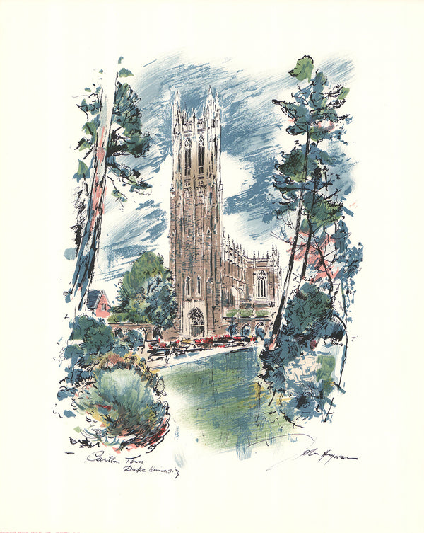 Duke, N. C. by John Haymson - 17 X 21 Inches (Hand Colored Art Print)