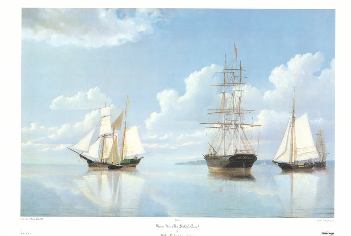 Marine View, New Bedford Harbor by William Bradford - 23 X 35 Inches (Art Print)