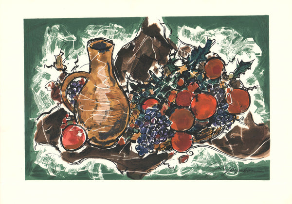 Mexican Fruit: Grapes by John Haymson - 26 X 36 Inches (Offset Lithograph Hand Colored)