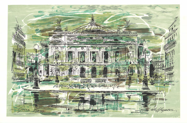 Opera House, Paris by John Haymson - 28 X 42 Inches (Hand Colored Watercolor)