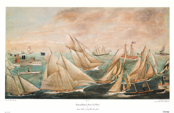 Imaginery Regatta of Americas Cup Winners by Anonymous - 23 X 35 Inches (Art Print)