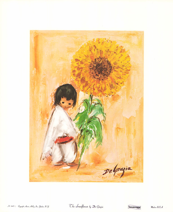 The Sunflower by De Grazia - 14 X 17 Inches (Art Print)