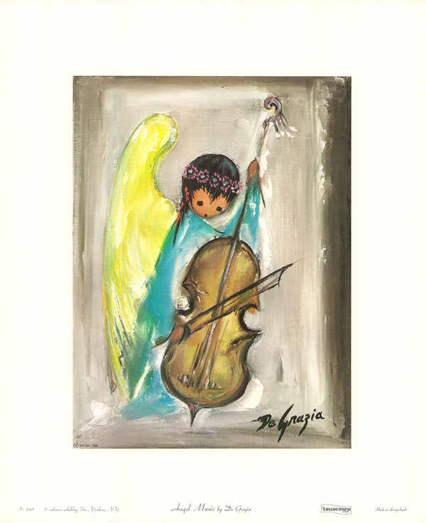 Angel Music by De Grazia - 14 X 17 Inches (Art Print)