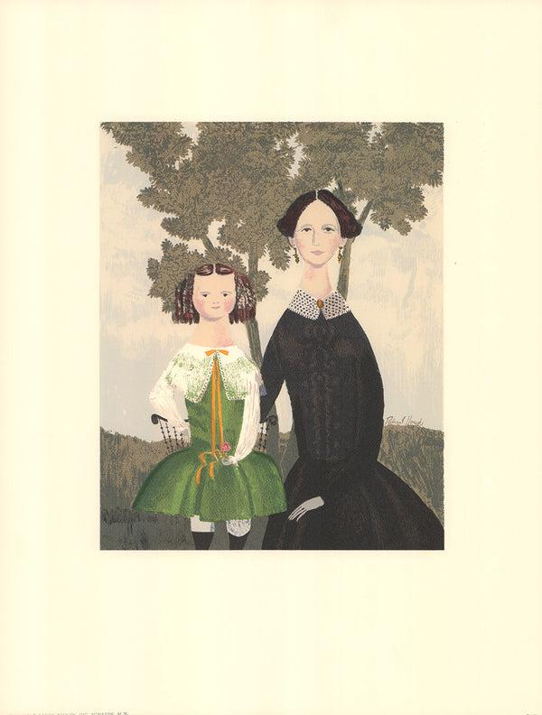 Victorian Mother & Daughter by Richard E. Howard - 13 X 17 Inches (Art Print Hand Colored)