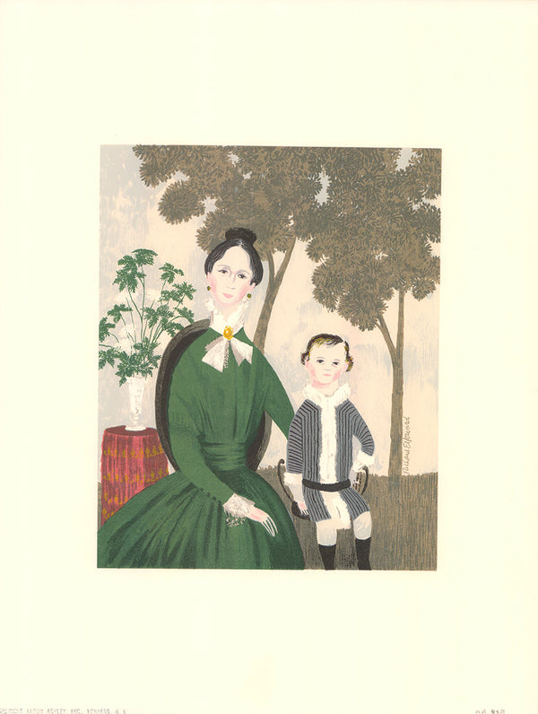 Victorian Mother & Son by Richard E. Howard - 13 X 17 Inches (Art Print Hand Colored)