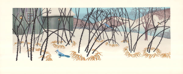 Blackberry Patch by David Grose - 15 X 35 Inches (Hand Colored Watercolor)