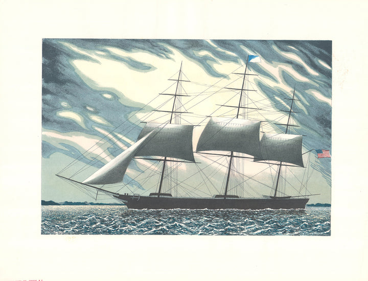 Clipper Nightingale by David Grose - 20 X 26 Inches (Offset Lithograph Hand Colored)