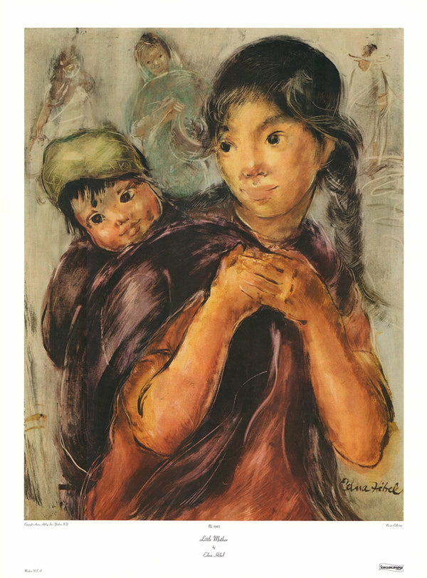 Little Mother by Edna Hibel - 23 X 31 Inches (Art Print)