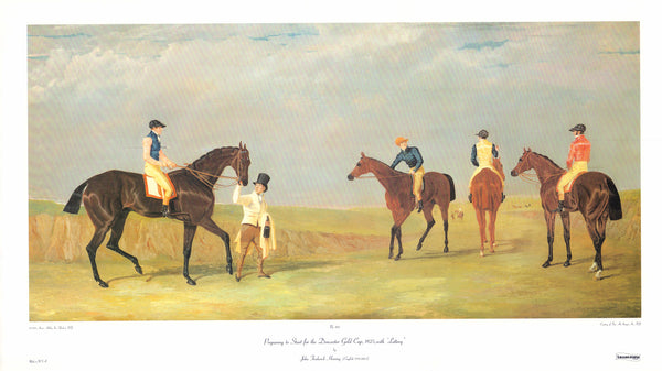 Preparing to Start for the Doncaster Gold Cup, 1825 by John Frederick Herring - 20 X 35 Inches (Art Print)