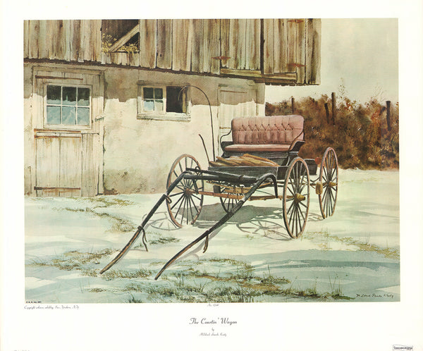 The Courtin Wagon by Mildread Sands Kratz - 23 X 27 Inches (Art Print)