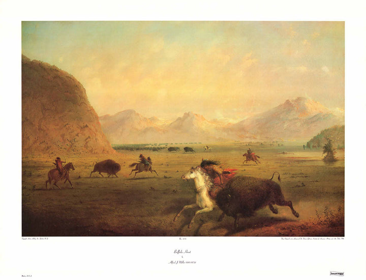 Buffalo Hunt by Alfred J. Miller - 26 X 34 Inches (Art Print)