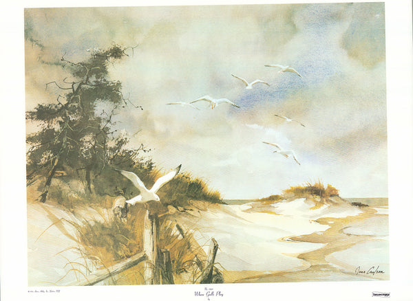 Where Gulls Play by Jane Carlson - 23 X 30 Inches (Art Print)
