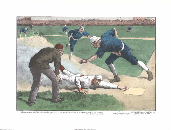 Winning Run Thurstrup by A. B. Frost - 18 X 23 Inches (Hand Colored Art Print)
