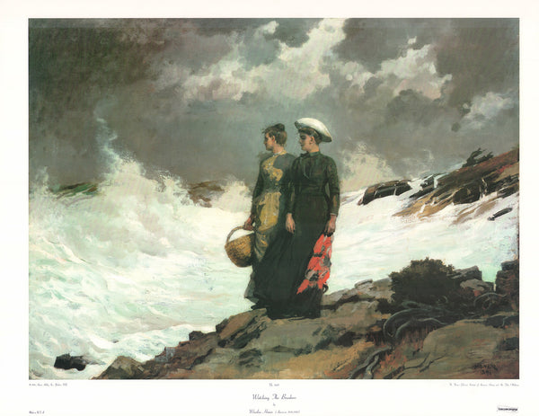 Watching the Breakers by Winslow Homer - 26 X 34 Inches (Art Print)