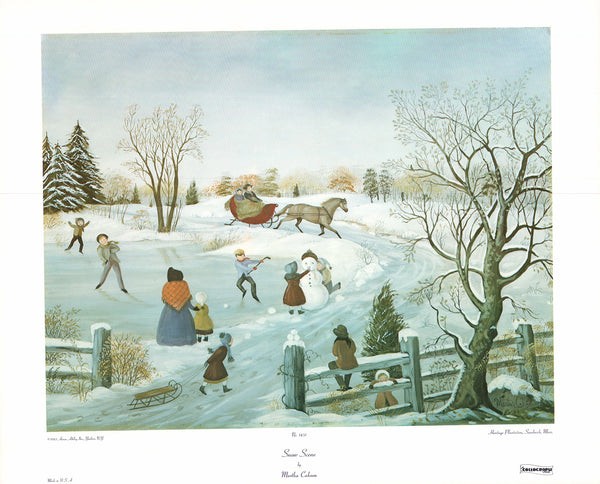 Snow Scene by Martha Cahoon - 20 X 24 Inches (Art Print)