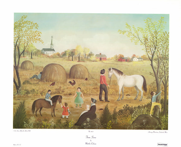 Farm Scene by Martha Cahoon - 20 X 24 Inches (Art Print)