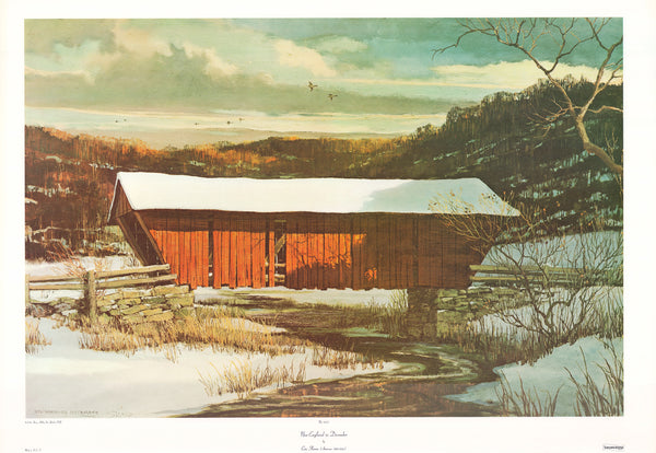 New England in December by Eric Sloane - 28 X 40 Inches (Art Print)