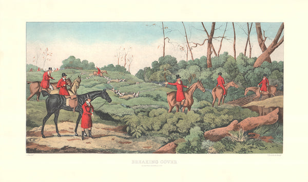 Breaking Cover by Alken-Sutherland - 18 X 29 Inches (Offset Lithograph Hand Colored)