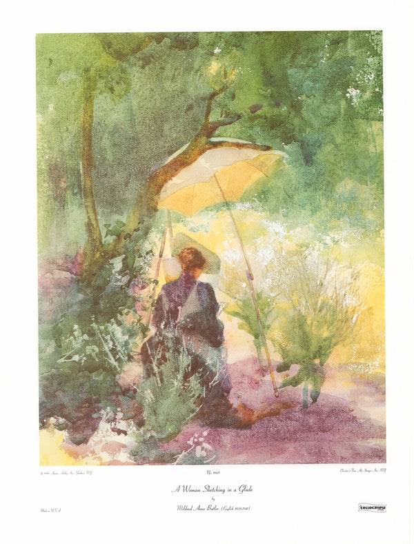 A Woman Sketching in a Glade by Mildred Anne Butler - 20 X 26 Inches (Art Print)